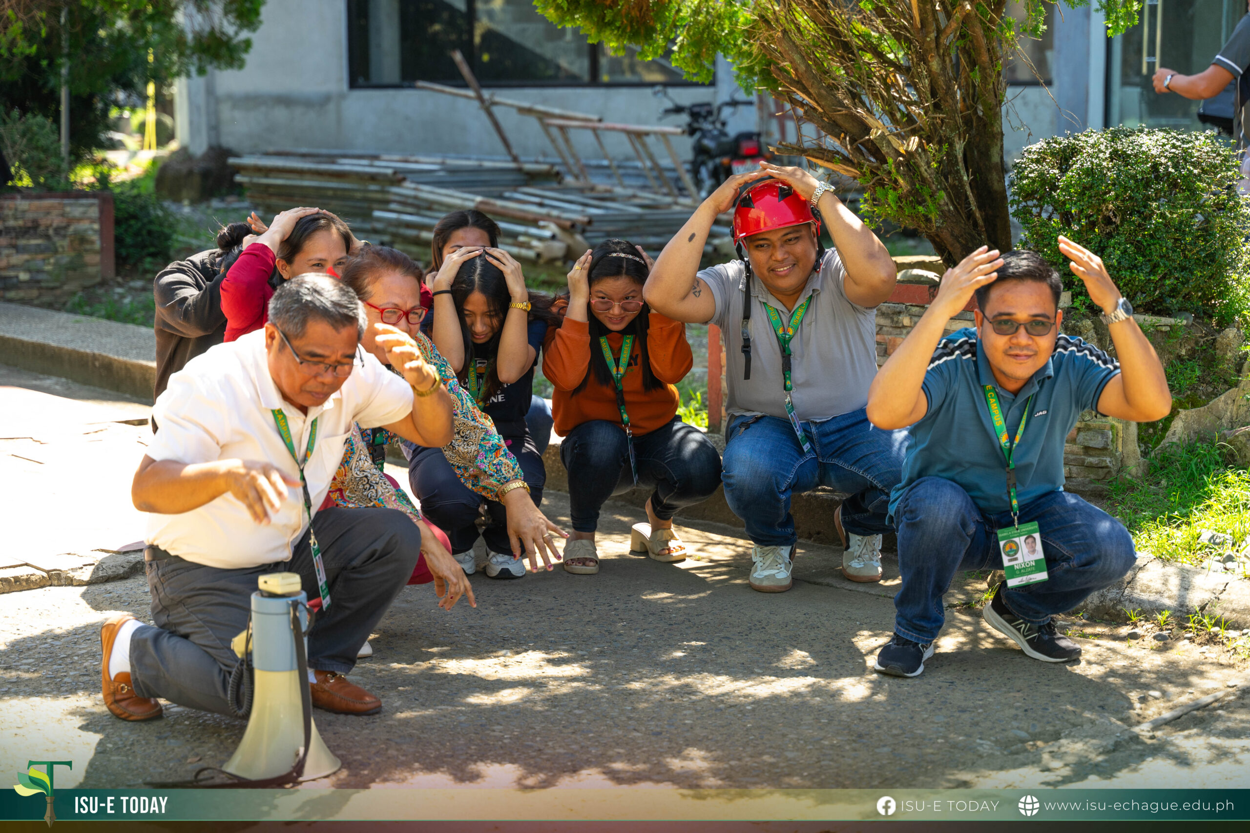 Today, Isabela State University Main Campus joined the First Quarter Nationwide Simultaneous Earthquake Drill (NSED). This drill is an important reminder for everyone to stay prepared and practice safety measures during an earthquake. It's essential that we all know what to do in case of an emergency. Duck! Cover! and Hold!