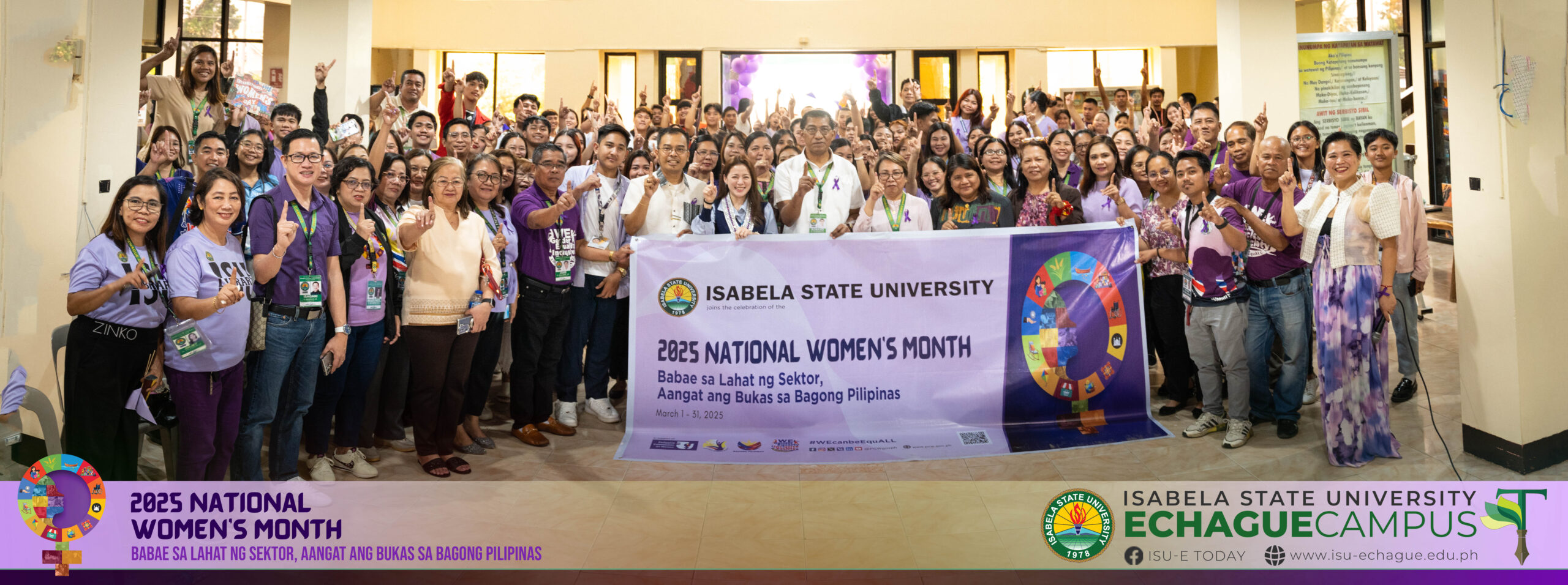 Ang Isabela State University Echague Campus ay nakilahok sa pagdiriwang ng 2025 National Women’s Month na may temang “Babae sa Lahat ng Sektor, Aangat ang Bukas sa Bagong Pilipinas” kasabay ng iba pang campus ng unibersidad noong Lunes, Marso 10, 2025.